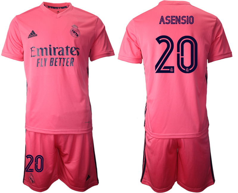 Men 2020-2021 club Real Madrid away #20 pink Soccer Jerseys->->Soccer Club Jersey